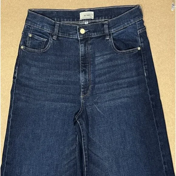 DL1961 Women Jeans Size 31 Blue HEPBURN WIDE LEG HEPBURN JAMBE High Rise Stretch - Picture 13 of 16